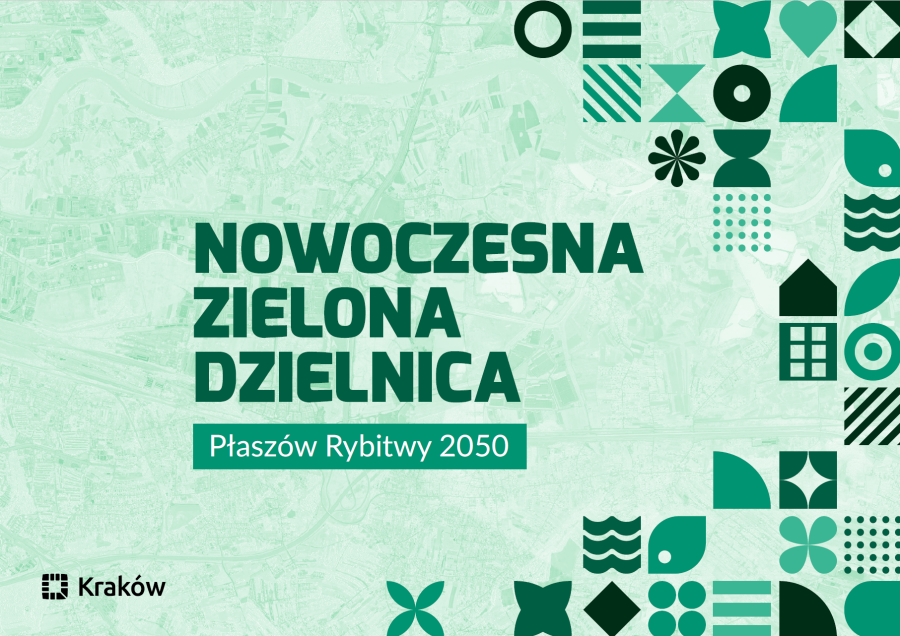 zielony baner z napisem nowoczesna zielona dzielnica